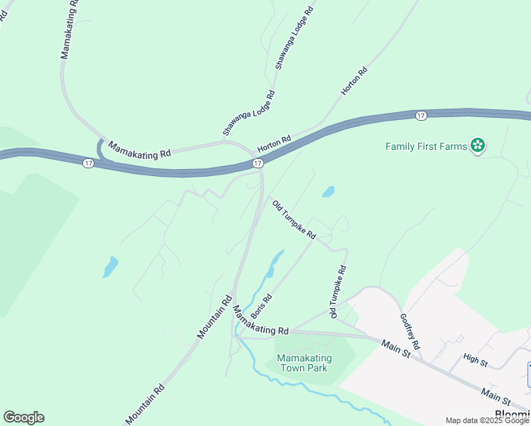 map of restaurants, bars, coffee shops, grocery stores, and more near 6 Old Turnpike Road in Bloomingburg