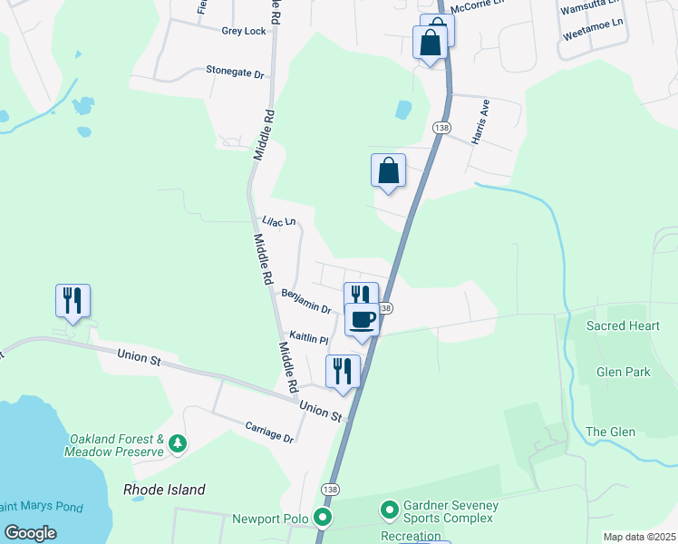 map of restaurants, bars, coffee shops, grocery stores, and more near 62 Clearview Avenue in Portsmouth