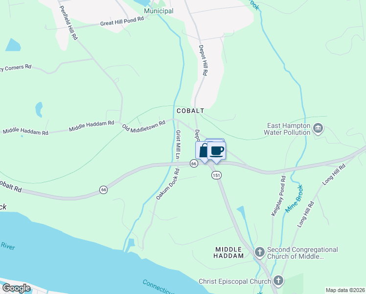 map of restaurants, bars, coffee shops, grocery stores, and more near 8 Depot Hill Road in East Hampton