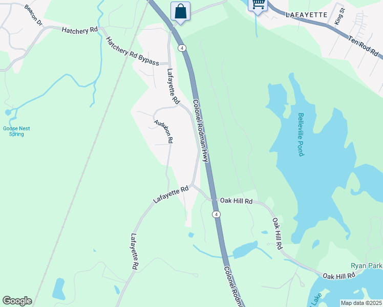 map of restaurants, bars, coffee shops, grocery stores, and more near 509 Lafayette Road in North Kingstown