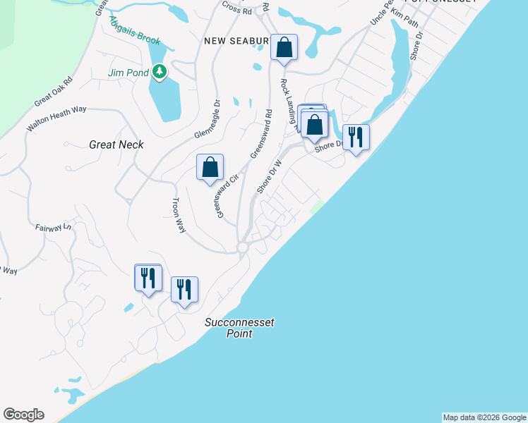 map of restaurants, bars, coffee shops, grocery stores, and more near 34 Flying Cloud Circle in Mashpee