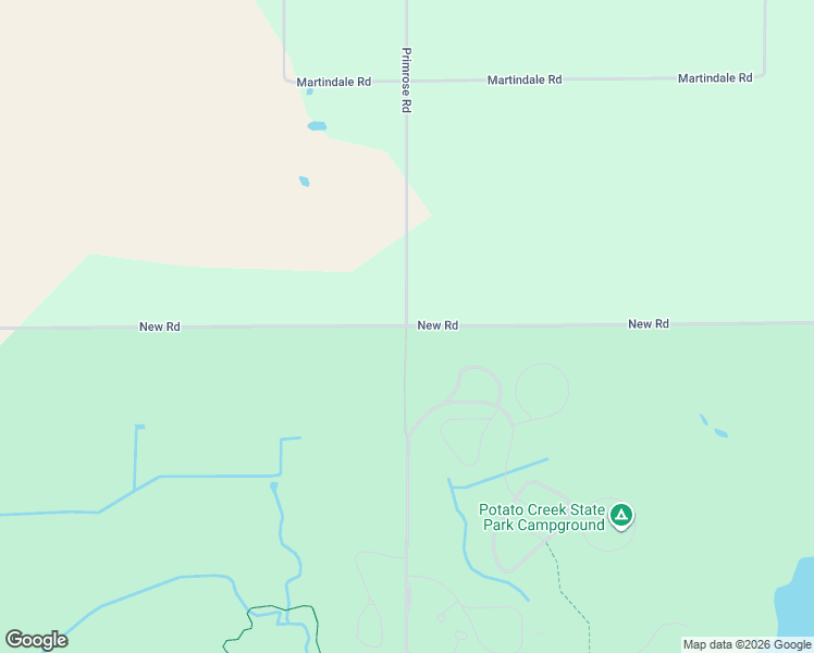 map of restaurants, bars, coffee shops, grocery stores, and more near 26001 New Road in North Liberty