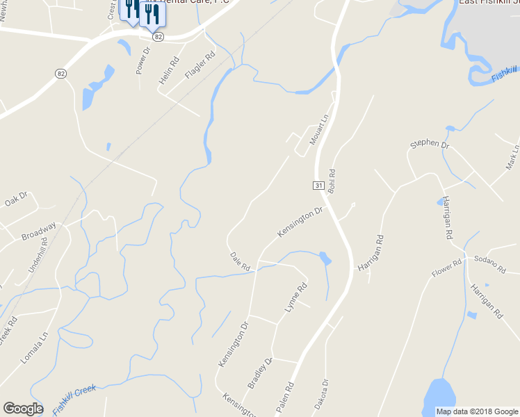 map of restaurants, bars, coffee shops, grocery stores, and more near 32 Dale Road in Hopewell Junction