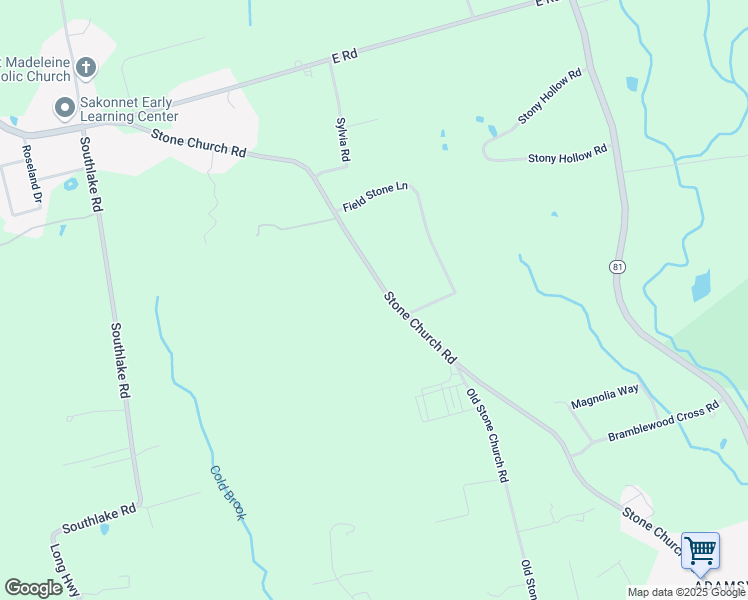 map of restaurants, bars, coffee shops, grocery stores, and more near 405 Stone Church Road in Tiverton