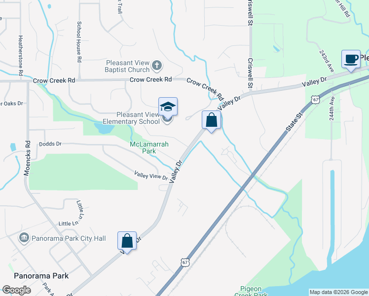 map of restaurants, bars, coffee shops, grocery stores, and more near 6756-6842 Valley Drive in Bettendorf