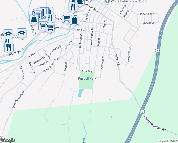 map of restaurants, bars, coffee shops, grocery stores, and more near 8 11th Ave in Carbondale