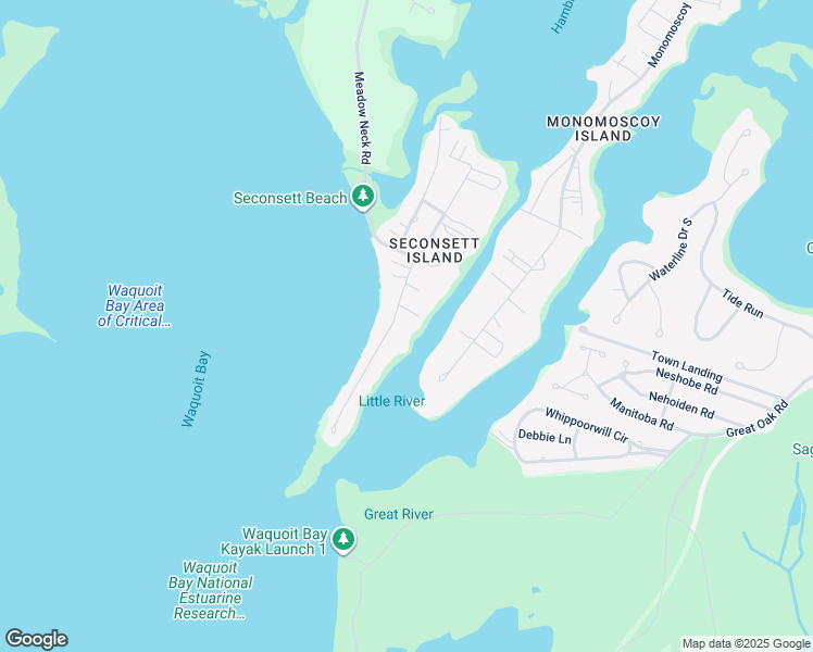 map of restaurants, bars, coffee shops, grocery stores, and more near 38 Seconsett Point Road in Mashpee