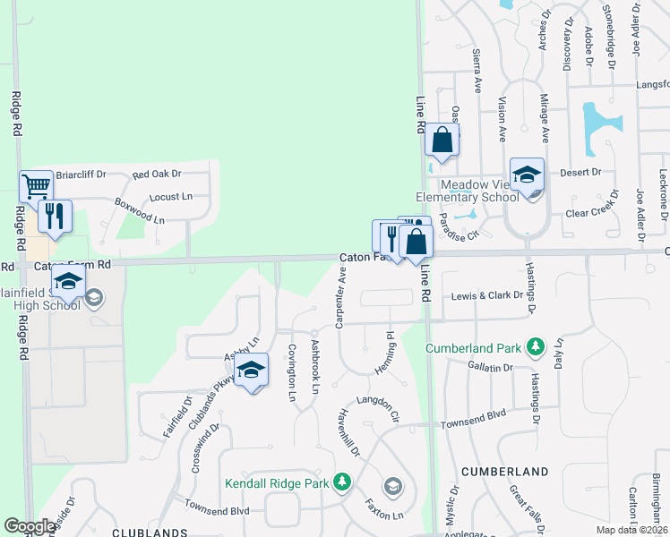 map of restaurants, bars, coffee shops, grocery stores, and more near 2333 Carpenter Avenue in Plainfield