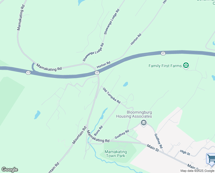 map of restaurants, bars, coffee shops, grocery stores, and more near 15 Old Turnpike Road in Bloomingburg