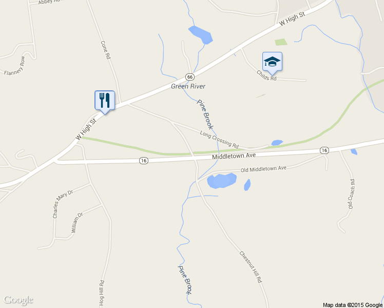 map of restaurants, bars, coffee shops, grocery stores, and more near 12 Aldens Crossing in East Hampton