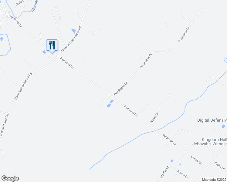 map of restaurants, bars, coffee shops, grocery stores, and more near 226 Petticoat Lane in Bloomingburg