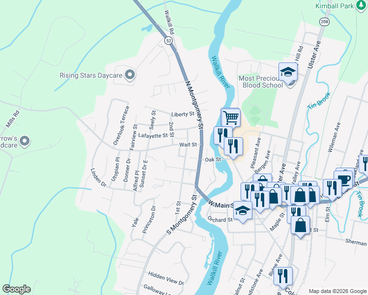 map of restaurants, bars, coffee shops, grocery stores, and more near 30 Wait Street in Walden