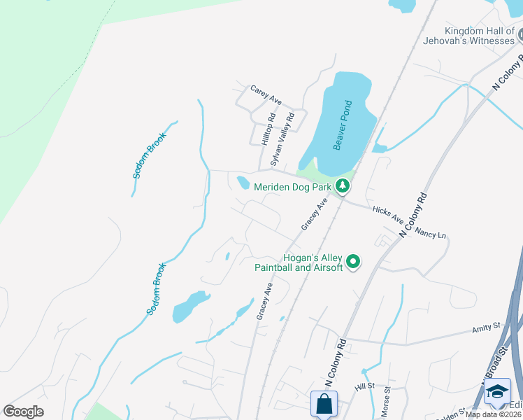 map of restaurants, bars, coffee shops, grocery stores, and more near 70 Hidden Pines Circle in Meriden