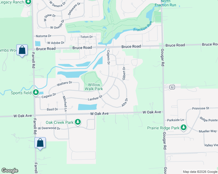 map of restaurants, bars, coffee shops, grocery stores, and more near 16318 Lanfear Drive in Lockport