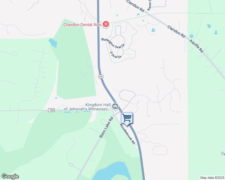 map of restaurants, bars, coffee shops, grocery stores, and more near 124 Pine Hollow Circle in Chardon