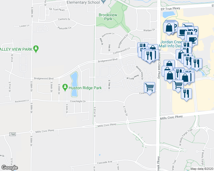 map of restaurants, bars, coffee shops, grocery stores, and more near 277 South 79th Street in West Des Moines