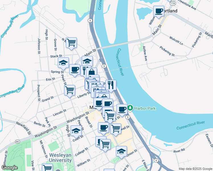 map of restaurants, bars, coffee shops, grocery stores, and more near 337-373 deKoven Drive in Middletown