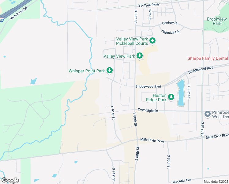 map of restaurants, bars, coffee shops, grocery stores, and more near 162 South 91st Street in West Des Moines