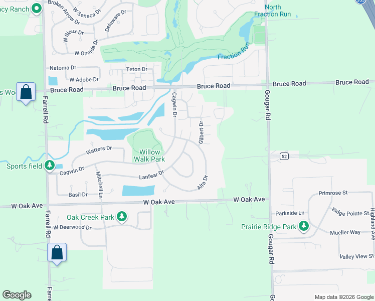 map of restaurants, bars, coffee shops, grocery stores, and more near 17717 Alta Drive in Lockport
