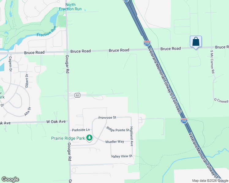 map of restaurants, bars, coffee shops, grocery stores, and more near 17751 Gougar Road in Lockport