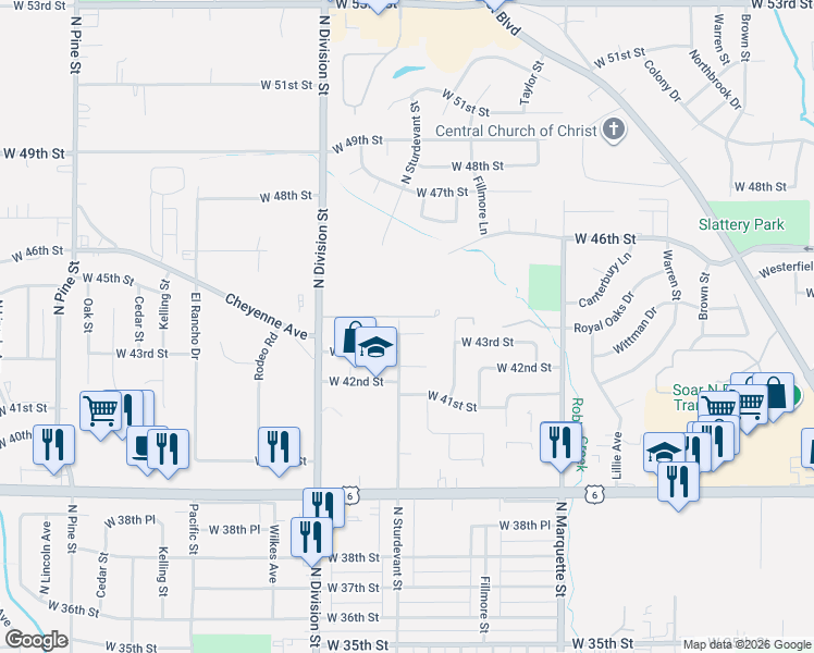 map of restaurants, bars, coffee shops, grocery stores, and more near 1520 West 44th Court in Davenport