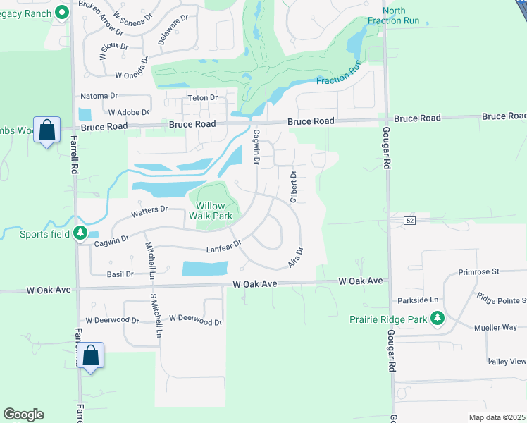 map of restaurants, bars, coffee shops, grocery stores, and more near 16318 Lanfear Drive in Lockport