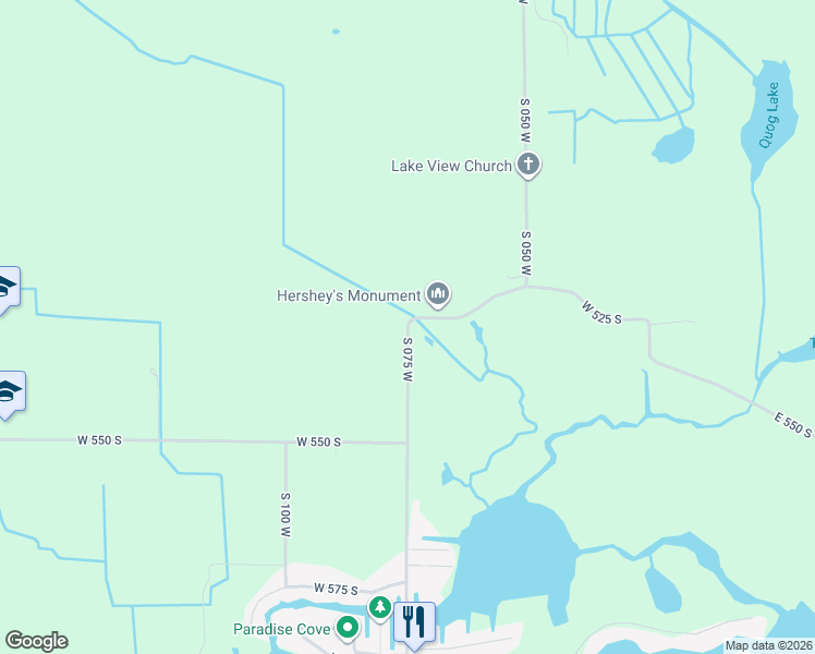 map of restaurants, bars, coffee shops, grocery stores, and more near 5300 South 075 West in Wolcottville