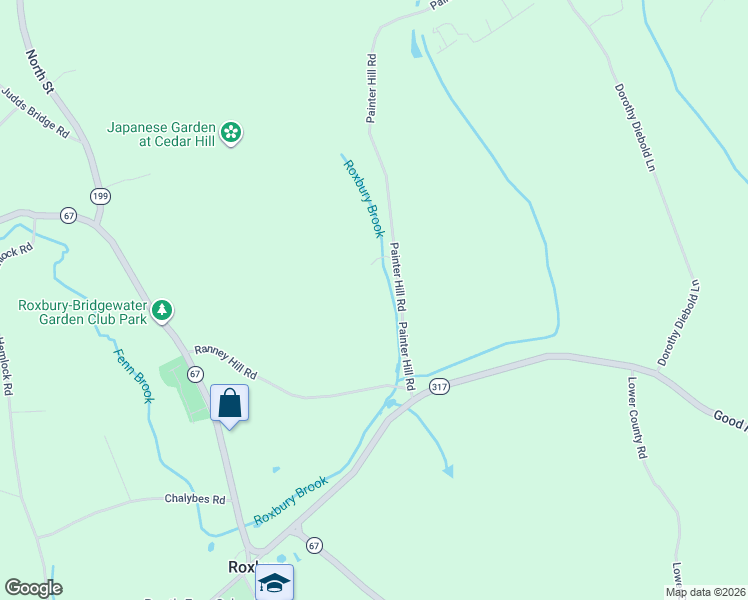 map of restaurants, bars, coffee shops, grocery stores, and more near 23 Painter Hill Road in Roxbury