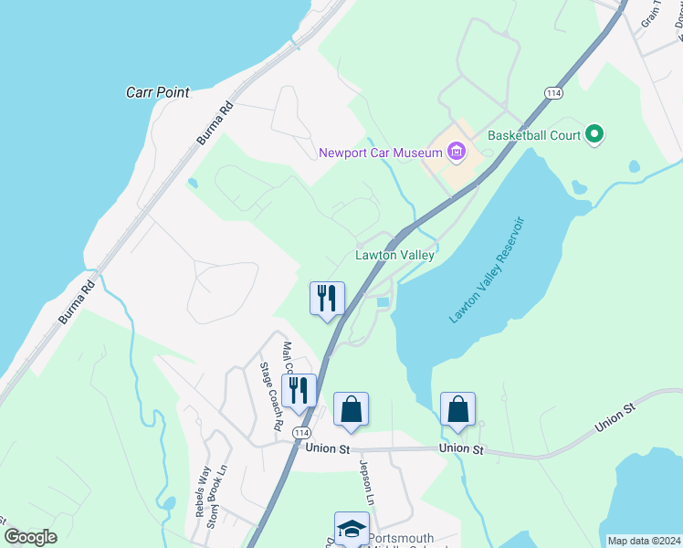 map of restaurants, bars, coffee shops, grocery stores, and more near 12 Almeida Terrace in Portsmouth