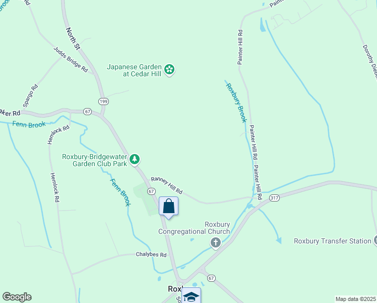 map of restaurants, bars, coffee shops, grocery stores, and more near 2-44 Ranney Hill Road in Roxbury