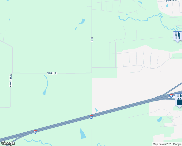 map of restaurants, bars, coffee shops, grocery stores, and more near 2999 328th Place in Adel