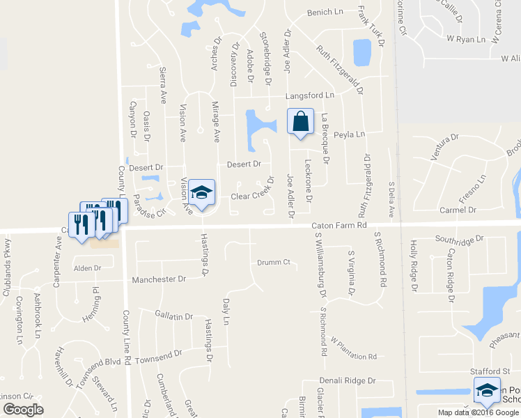 map of restaurants, bars, coffee shops, grocery stores, and more near 2413 Cactus Court in Plainfield