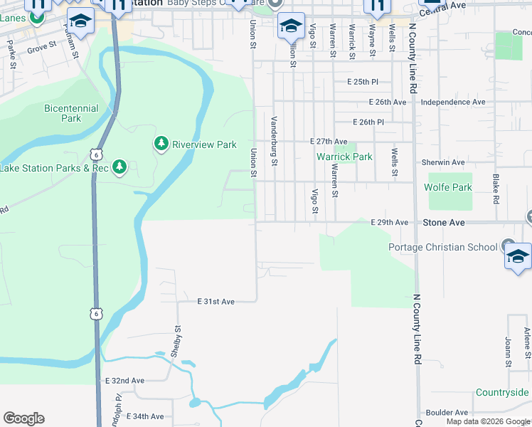 map of restaurants, bars, coffee shops, grocery stores, and more near 4445 East 29th Avenue in Hobart