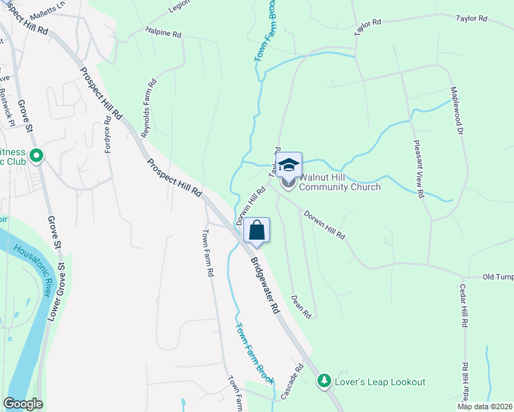 map of restaurants, bars, coffee shops, grocery stores, and more near 4 Dorwin Hill Road in New Milford