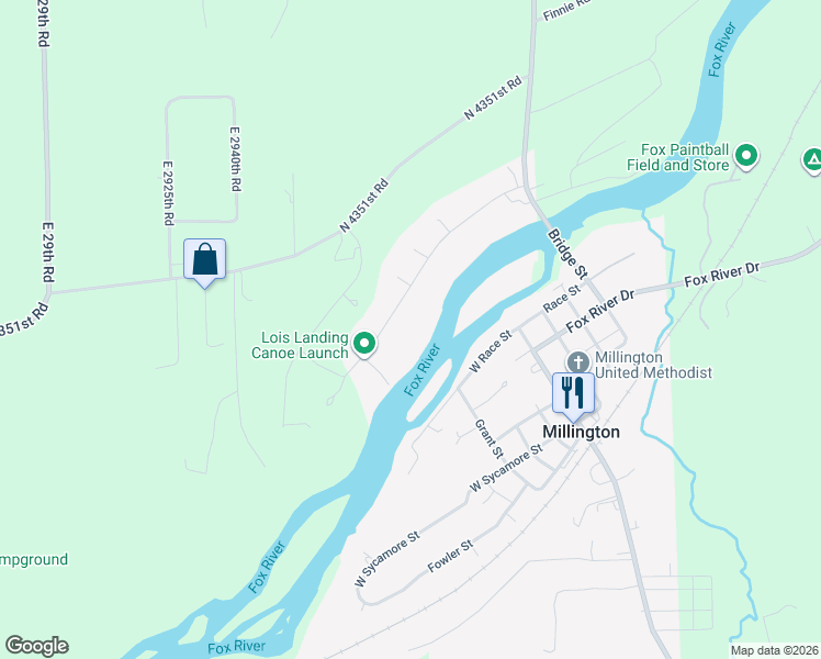 map of restaurants, bars, coffee shops, grocery stores, and more near 9 Belle Rive Drive in Millington