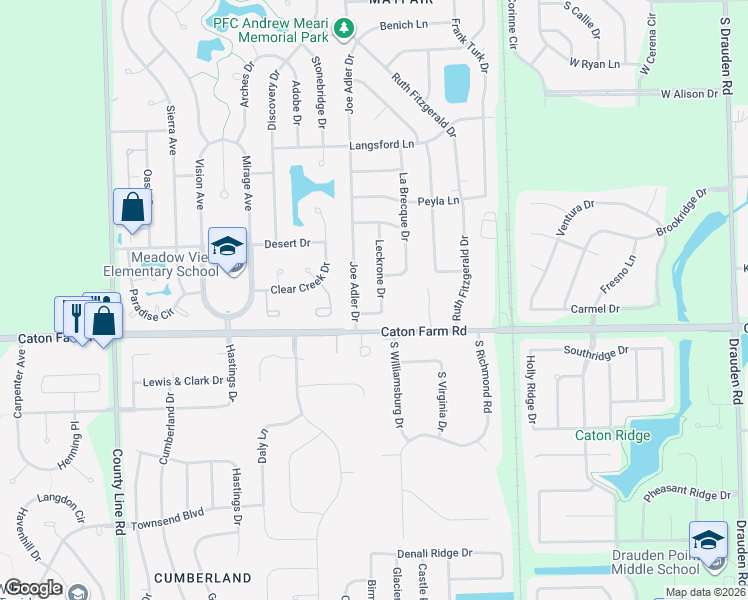 map of restaurants, bars, coffee shops, grocery stores, and more near 2409 Leckrone Drive in Plainfield