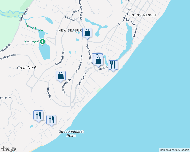 map of restaurants, bars, coffee shops, grocery stores, and more near 15 Pine Avenue in Mashpee
