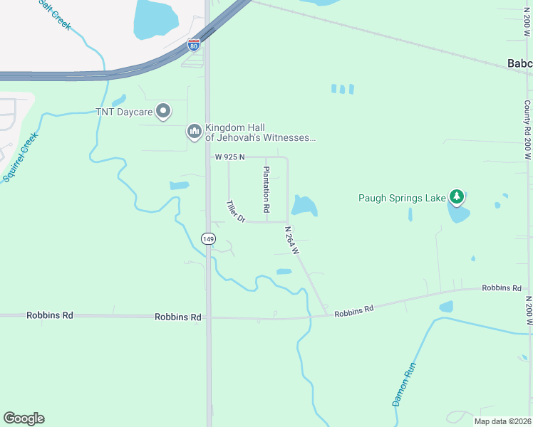 map of restaurants, bars, coffee shops, grocery stores, and more near Plantation Road in Valparaiso