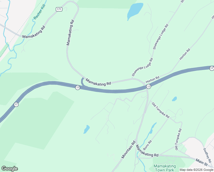 map of restaurants, bars, coffee shops, grocery stores, and more near 261 Mamakating Road in Bloomingburg