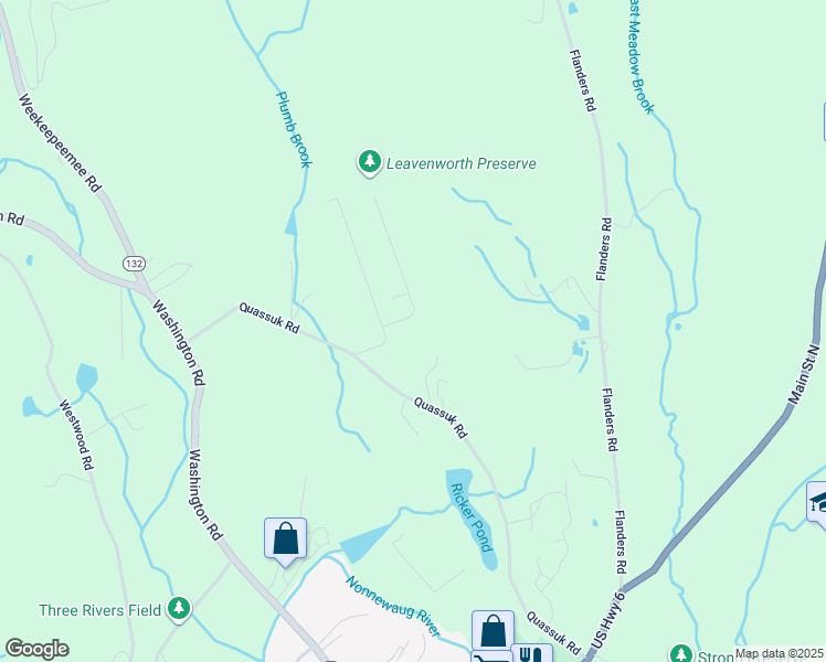 map of restaurants, bars, coffee shops, grocery stores, and more near 200 Quassuk Road in Woodbury