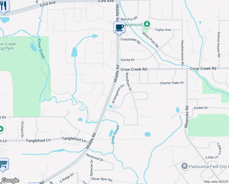 map of restaurants, bars, coffee shops, grocery stores, and more near 4800-4960 Middle Road in Bettendorf