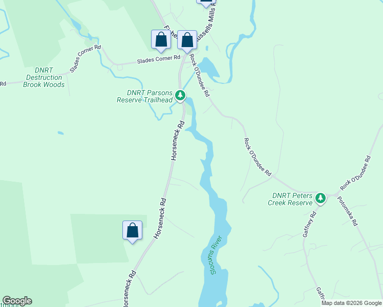 map of restaurants, bars, coffee shops, grocery stores, and more near 98 Horseneck Road in Dartmouth
