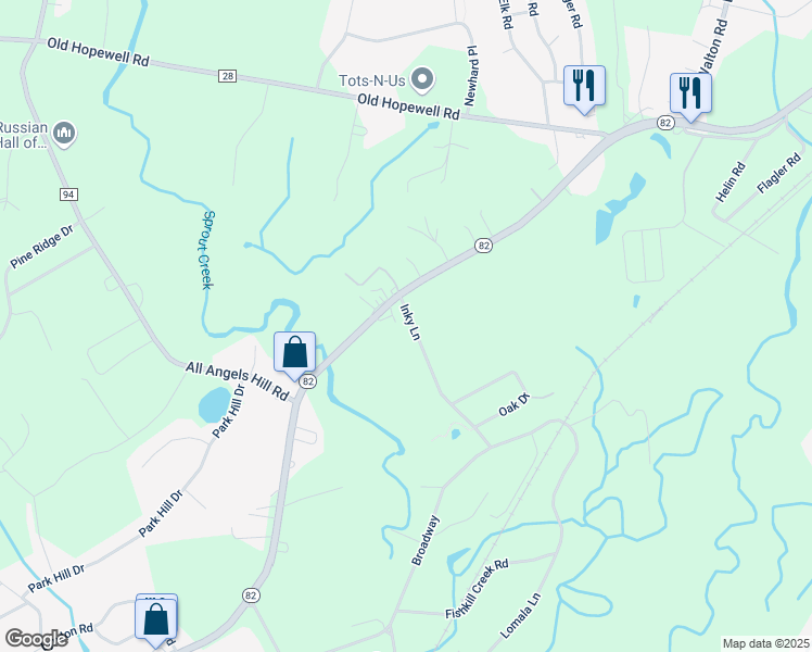 map of restaurants, bars, coffee shops, grocery stores, and more near 1 Inky Lane in Hopewell Junction