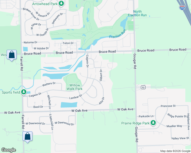 map of restaurants, bars, coffee shops, grocery stores, and more near 17645 Gilbert Drive in Lockport
