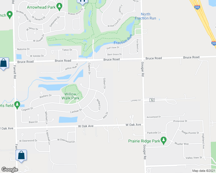 map of restaurants, bars, coffee shops, grocery stores, and more near 17670 Gilbert Drive in Lockport