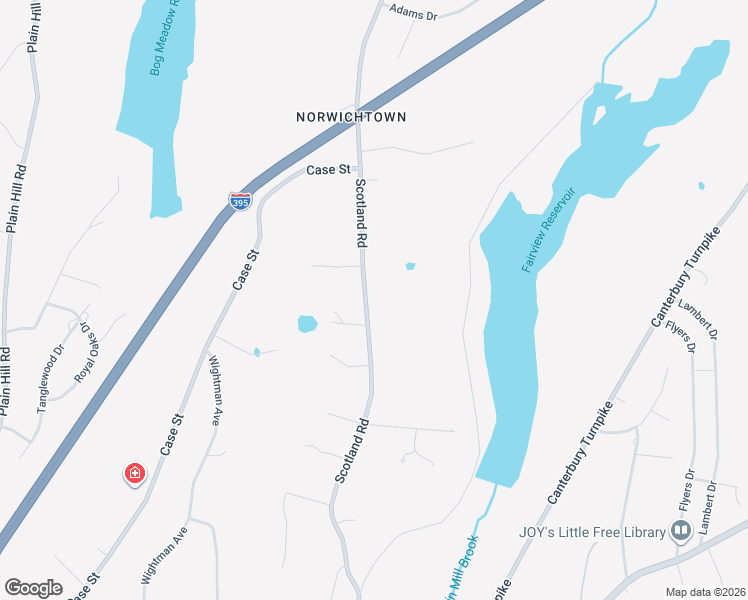 map of restaurants, bars, coffee shops, grocery stores, and more near 255 Scotland Road in Norwich