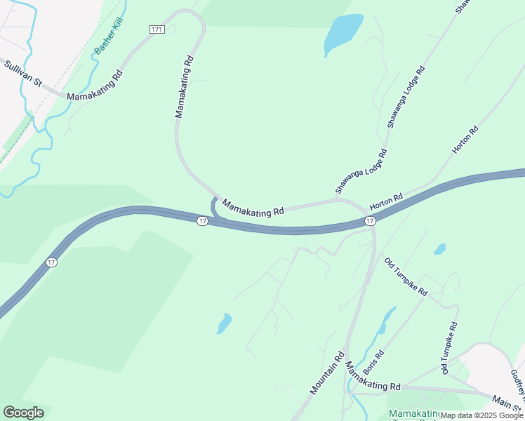 map of restaurants, bars, coffee shops, grocery stores, and more near 272 Mamakating Road in Bloomingburg