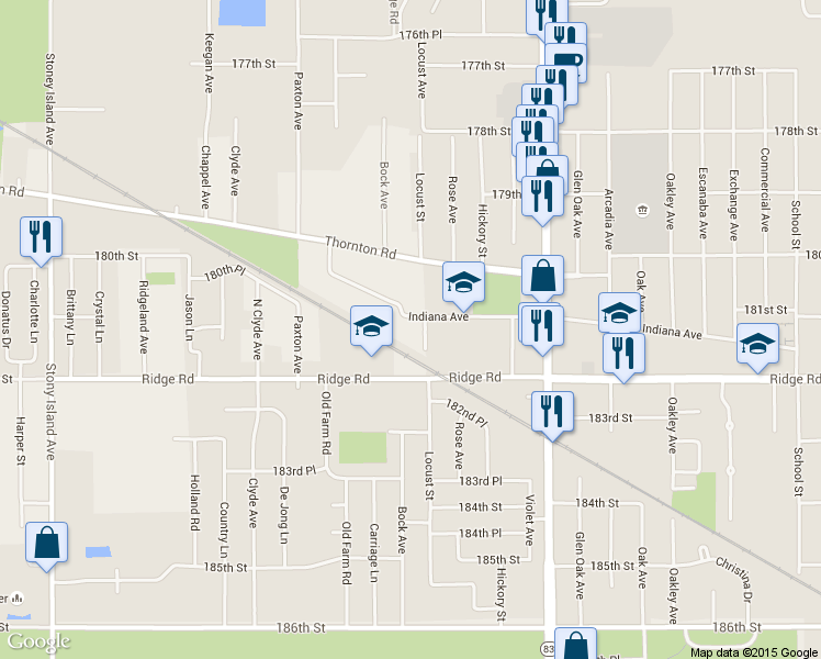 map of restaurants, bars, coffee shops, grocery stores, and more near 2169 Indiana Ave in Lansing
