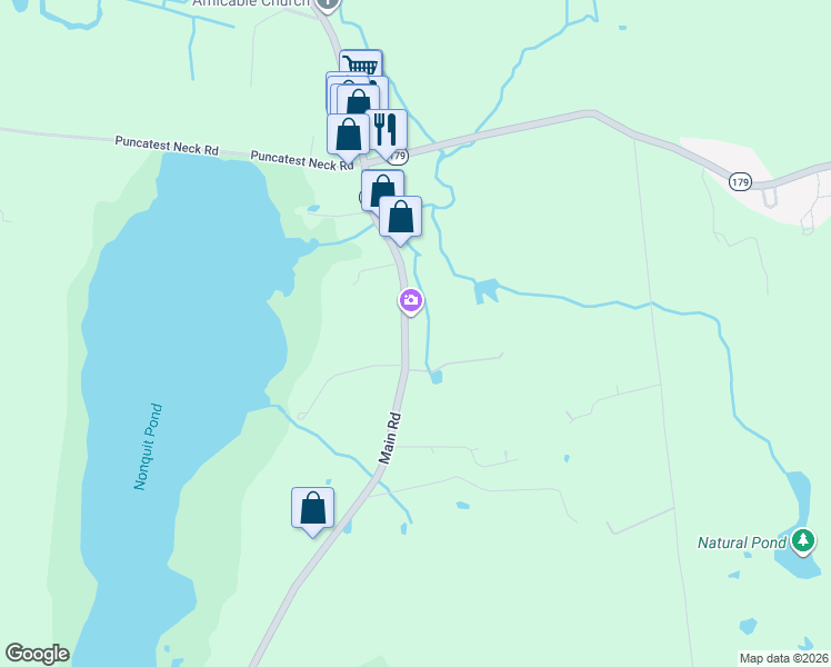 map of restaurants, bars, coffee shops, grocery stores, and more near 4046 Main Road in Tiverton