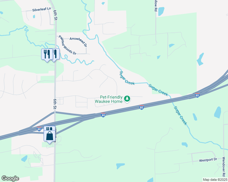 map of restaurants, bars, coffee shops, grocery stores, and more near 4060 Indian Ridge Drive in Waukee